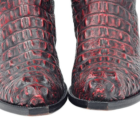 Tres Outlaws Black Cherry Hornback Alligator 11.5 Cowboy Western Boots $7500MSRP - Picture 12 of 16
